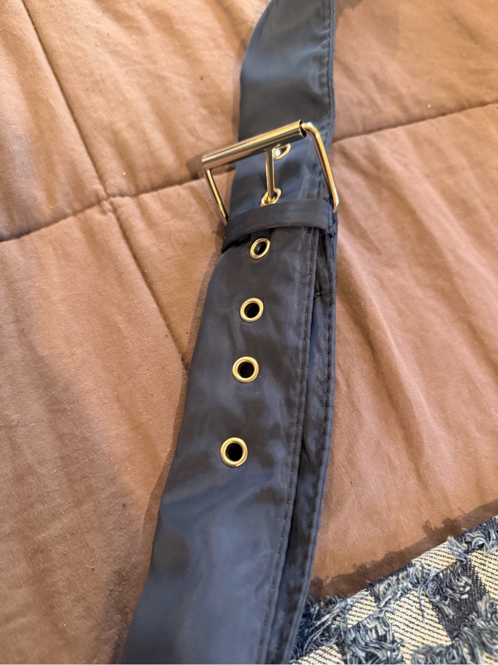 Frayed Check Crossbody Bag in denim color - Picture 5 of 5